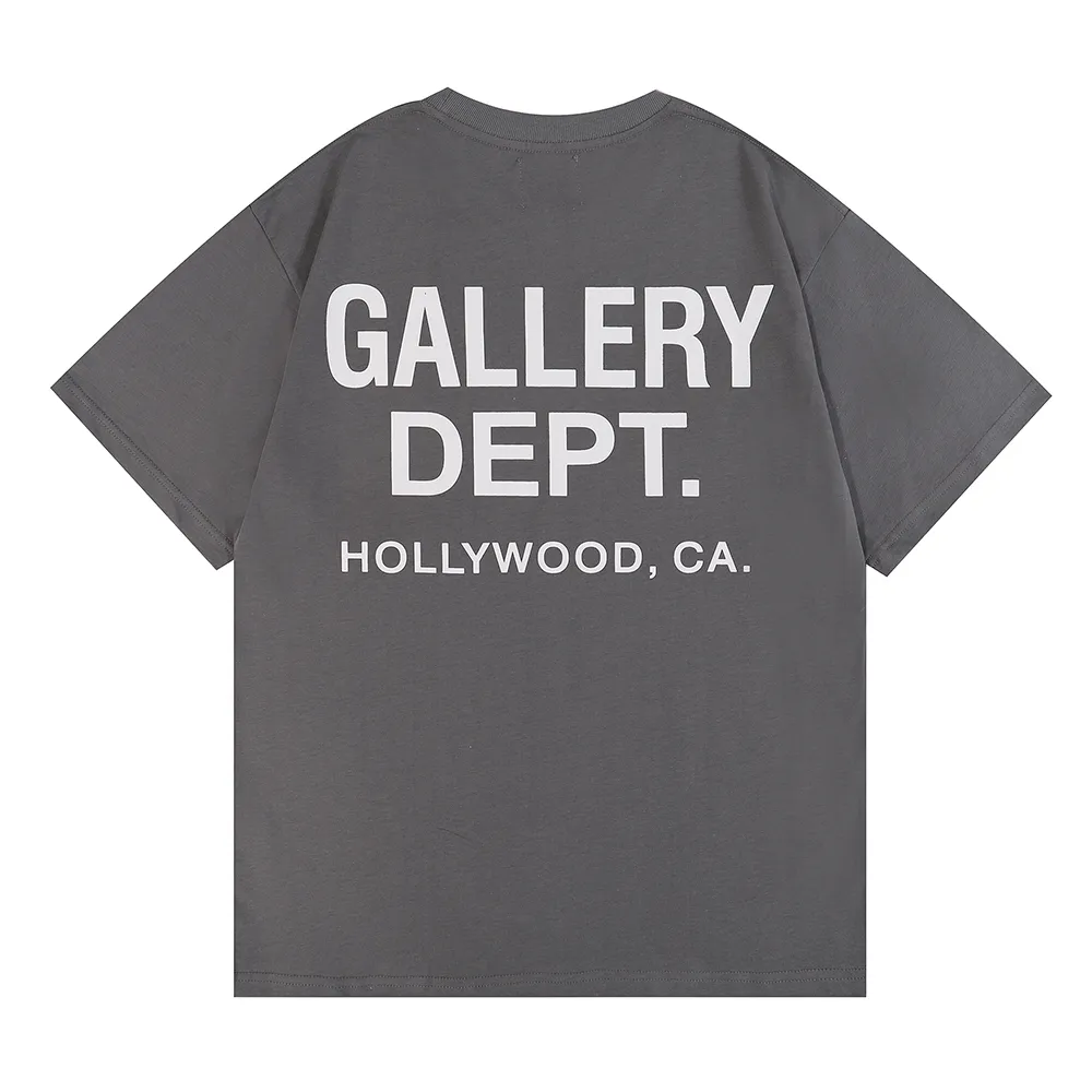 No. 6001, batch 96, GALLERY DEPT HOLLYWOOD, CA. Basic short sleeves. Selected 230g 32-count smooth double yarn fabric, fine workmanship and superb quality! The fit is loose and super comfortable to wear, and the size is 2 sizes larger than the normal domestic size. Color: black, white; Size: S M L